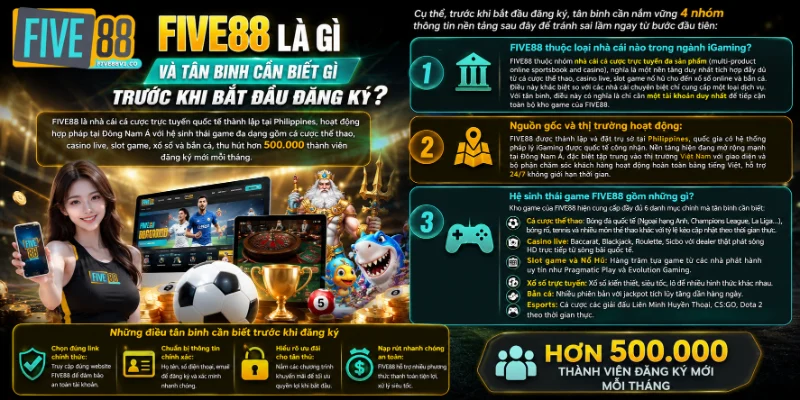 Five88 - Nhà Cái Uy Tín Số #1 Cá Độ Bóng Đá - Hợp Pháp FIVE88 Là Gì Và Tân Binh Cần Biết Gì Trước Khi Bắt Đầu Đăng Ký?